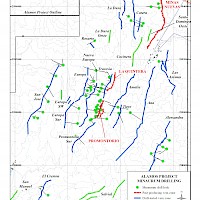 Vein zones identified at Alamos silver project in the 5000 Ha NE corner of the land package