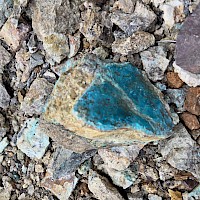 Surface dump material from Promontorio with copper